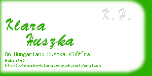 klara huszka business card